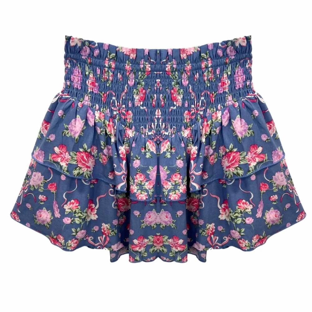 NEW KATIE J NYC girl's brooke skirt in vintage blue bow floral